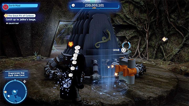 Start by reaching the room shown in picture 1 - LEGO Skywalker Saga: Dragonsnake Bog - list of all puzzles - LEGO Skywalker Saga: Dagobah - LEGO Skywalker Saga Guide
