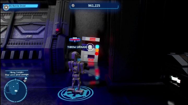 This collectible is hidden behind a curtain in The Lava Java Lounge - LEGO Skywalker Saga: Mining Complex - list of all puzzles - LEGO Skywalker Saga: Mustafar - LEGO Skywalker Saga Guide