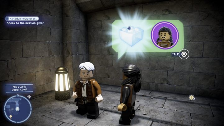 While controlling Han Solo from episode 7, talk to the quest giver on the upper floor of Maz's Castle and accept the contract - LEGO Skywalker Saga: Kanjiklub Recruitment - walkthrough - LEGO Skywalker Saga: Takodana - Maz Castle - LEGO Skywalker Saga Guide