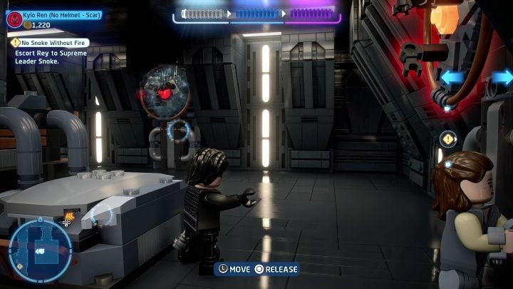 At the start of the mission you'll reach a room with three elements resembling steering wheels - LEGO Skywalker Saga: The Last Jedi - list of collectibles and rewards - LEGO Skywalker Saga: Minikits - LEGO Skywalker Saga Guide