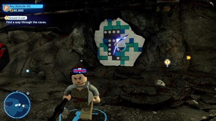The next part is in a small cave - LEGO Skywalker Saga: The Last Jedi - list of collectibles and rewards - LEGO Skywalker Saga: Minikits - LEGO Skywalker Saga Guide