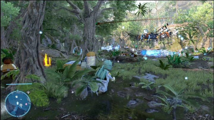 This brick is locked in a yellow crate in the middle of the area - LEGO Skywalker Saga: Resistance Camp - list of all puzzles - LEGO Skywalker Saga: Ajan Kloss - LEGO Skywalker Saga Guide