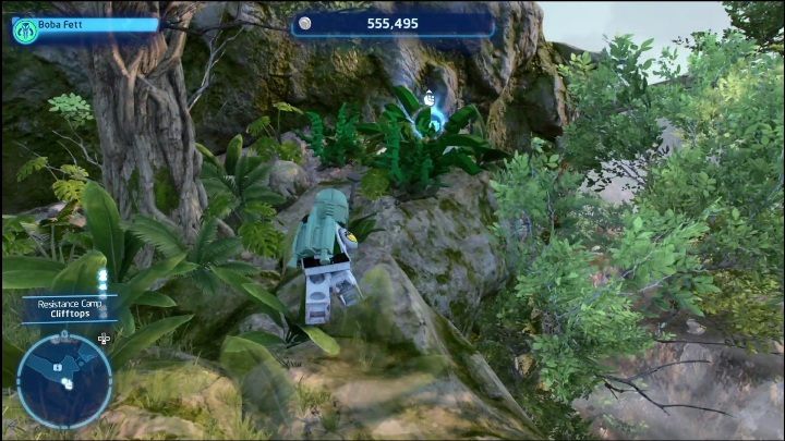 This brick is at the very edge of the mountain, in the southern part of the area - LEGO Skywalker Saga: Resistance Camp - list of all puzzles - LEGO Skywalker Saga: Ajan Kloss - LEGO Skywalker Saga Guide