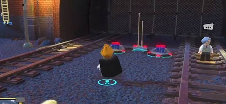 There - at the end of the tracts - are two switches on the ground next to the tunnel entrance - Industrial District | LEGO The Incredibles - Maps of challenges and golden bricks - LEGO The Incredibles Game Guide