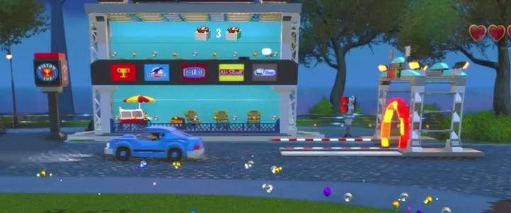 After erecting a building in the eastern part of the Docks, you will unlock the character: Lightning McQueen - Red bricks (Super builds) - Maps of challenges and golden bricks - LEGO The Incredibles Game Guide