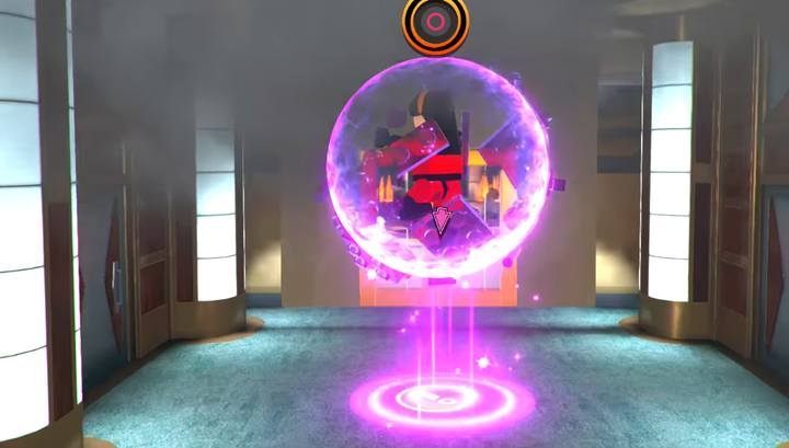 Use the psionic field, collect all of the purple bricks and place them at the door. - Screenslaver Showdown - Level 6 in LEGO The Incredibles Walkthrough - Walkthrough - LEGO The Incredibles Game Guide