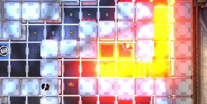 When the enemys bomb falls on the ground, hide behind the corner. - The Golden Years - Level 7 in LEGO The Incredibles Walkthrough - Walkthrough - LEGO The Incredibles Game Guide