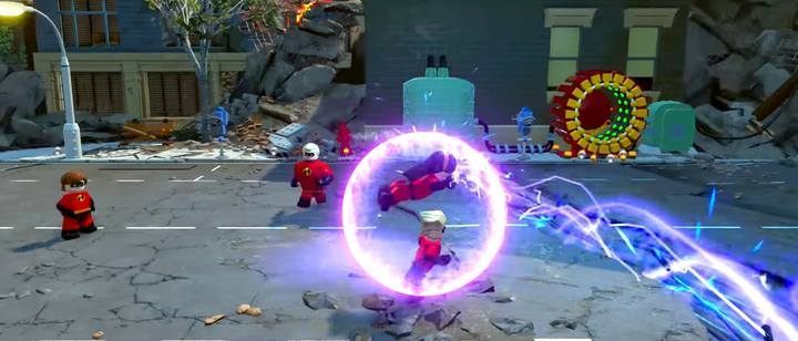 Viola, by using her force field, can transport everyone through acid, electricity and fire. - The Final Showdown - Level 12 in LEGO The Incredibles Walkthrough - Walkthrough - LEGO The Incredibles Game Guide