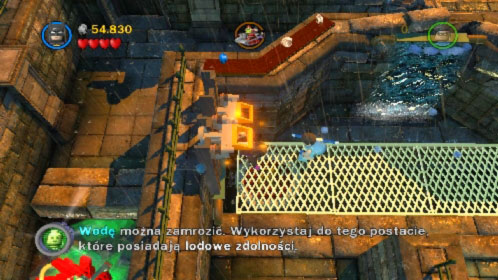 Now move to the left and get two handles down (picture) - Arkham Asylum Antics | Walkthrough - Walkthrough - LEGO Batman 2: DC Super Heroes Game Guide & Walkthrough