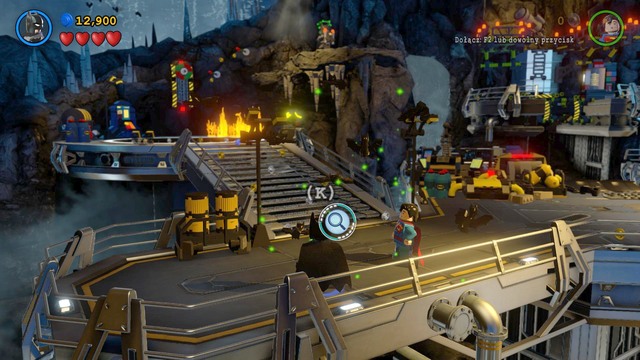 The Red Brick is located in the left part, on the lower level - Adam West / Red Brick - Breaking BATS! - secrets - LEGO Batman 3: Beyond Gotham - Game Guide and Walkthrough