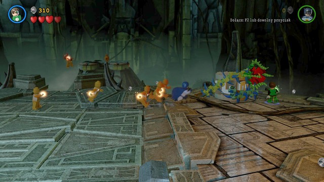 To obtain the last Minikit, you have to go to the right side of the arena on which you fight Larfleez - Minikits - Need for Greed - secrets - LEGO Batman 3: Beyond Gotham - Game Guide and Walkthrough