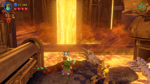 The sixth Minikit can be found in the part where you can see the hammers - Minikits - Aw-Qward Situation - secrets - LEGO Batman 3: Beyond Gotham - Game Guide and Walkthrough