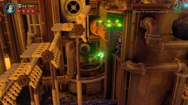 You will find the seventh Minikit under the hammer mechanism, to the right of the niche - Minikits - Aw-Qward Situation - secrets - LEGO Batman 3: Beyond Gotham - Game Guide and Walkthrough