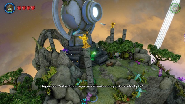 To obtain the next Token, you have to destroy 10 gold statues around Odym - Characters and vehicles - Odym - secrets - LEGO Batman 3: Beyond Gotham - Game Guide and Walkthrough