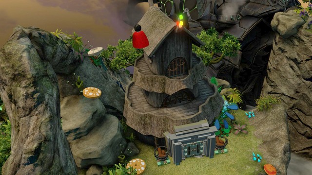 To be able to enter the hut, you have to shoot at the two targets - Characters and vehicles - Odym - secrets - LEGO Batman 3: Beyond Gotham - Game Guide and Walkthrough