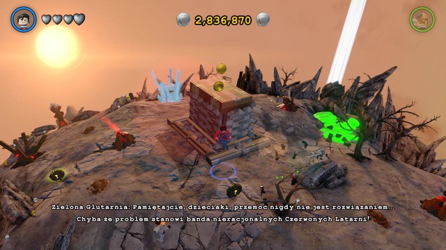 Land near the tree and switch to Batman - Gold Bricks - Ysmault - secrets - LEGO Batman 3: Beyond Gotham - Game Guide and Walkthrough