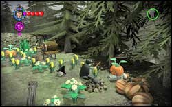 (Time Travel) On the right, the student is crushed by a pumpkin - use a normal spell on it - LEGO Harry Potter Years 1-4: Hogwarts Bonuses - Walkthrough - Secrets and Collectibles - LEGO Harry Potter Years 1-4 Guide & Walkthrough