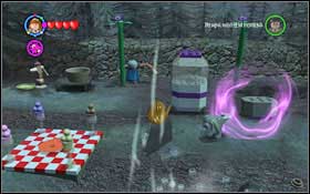 By the pump you will find a watering can and some seeds beside - plant (WL) and water them (WL) - you will receive a part of the salt shaker #1 - LEGO Harry Potter Years 1-4: Hogwarts Bonuses - Walkthrough - Secrets and Collectibles - LEGO Harry Potter Years 1-4 Guide & Walkthrough