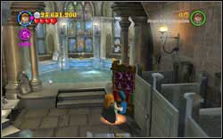 Ravenclaw (blue): After getting down, you will find a cabinet on the right side - use a character with a book - LEGO Harry Potter Years 1-4: Year 4 Bonuses - Walkthrough - Secrets and Collectibles - LEGO Harry Potter Years 1-4 Guide & Walkthrough