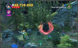 Slytherin (green): There are five black rocks on the glade - destroy them with (DM) - LEGO Harry Potter Years 1-4: Year 3 Bonuses - Walkthrough - Secrets and Collectibles - LEGO Harry Potter Years 1-4 Guide & Walkthrough