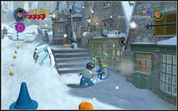 Ravenclaw (blue): After getting out of the tunnel, you can find three owls - treat them with magic, assemble a snowman (WL) and attack him with magic as well - LEGO Harry Potter Years 1-4: Year 3 Bonuses - Walkthrough - Secrets and Collectibles - LEGO Harry Potter Years 1-4 Guide & Walkthrough