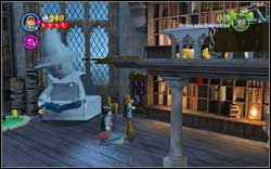 Gryffindor (red): Read the signs on the shelf in the corner of the first room (by the statue on the right side) - LEGO Harry Potter Years 1-4: Year 1 Bonuses - Walkthrough - Secrets and Collectibles - LEGO Harry Potter Years 1-4 Guide & Walkthrough