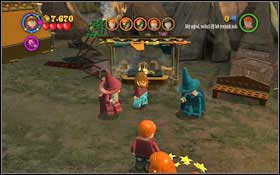 Head to the right side of the field and you will find Mr Weasley next to the cauldron - LEGO Harry Potter Years 1-4: Year 4 Part 1 - Walkthrough - Walkthrough - LEGO Harry Potter Years 1-4 Guide & Walkthrough