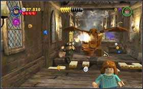 The red one is being held by a pixie - eliminate it with Immobilus, while the green one is on the right side - destroy the construction using magic - LEGO Harry Potter Years 1-4: Year 4 Part 1 - Walkthrough - Walkthrough - LEGO Harry Potter Years 1-4 Guide & Walkthrough