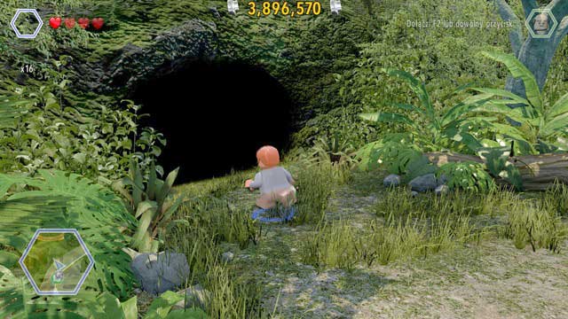 Enter the cave as Timmy and build a chest from the bricks you can find there - Triceratops Territory | Jurassic Park - secrets in free roam - Jurassic Park - secrets in free roam - LEGO Jurassic World Game Guide & Walkthrough