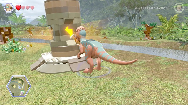 To obtain another brick, you must destroy the columns shown on the picture above - Triceratops Territory | Jurassic Park - secrets in free roam - Jurassic Park - secrets in free roam - LEGO Jurassic World Game Guide & Walkthrough