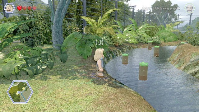 Jump from one stake on the river to another - Triceratops Territory | Jurassic Park - secrets in free roam - Jurassic Park - secrets in free roam - LEGO Jurassic World Game Guide & Walkthrough
