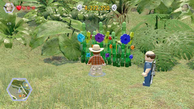 Third one is also located behind the plants - Triceratops Territory | Jurassic Park - secrets in free roam - Jurassic Park - secrets in free roam - LEGO Jurassic World Game Guide & Walkthrough