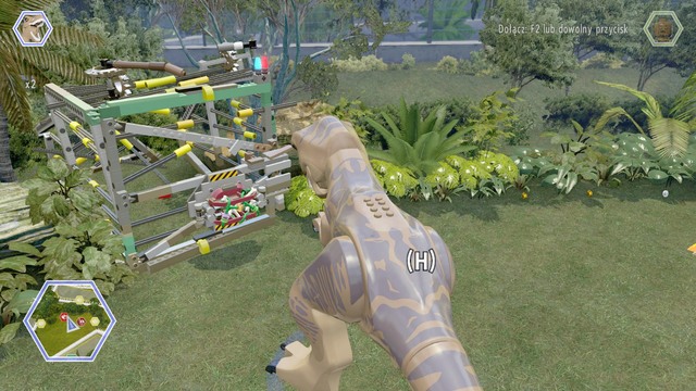After repairing the dinosaur generator, create a tyrannosaurus and walk to the gate shown on the picture - Tyrannosaurus Territory | Jurassic Park - secrets in free roam - Jurassic Park - secrets in free roam - LEGO Jurassic World Game Guide & Walkthrough