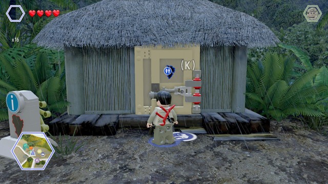 Walk to the house as Owen and use the wrench to release the worker in peril - Tyrannosaurus Enclosure | Jurassic Park - secrets in free roam - Jurassic Park - secrets in free roam - LEGO Jurassic World Game Guide & Walkthrough