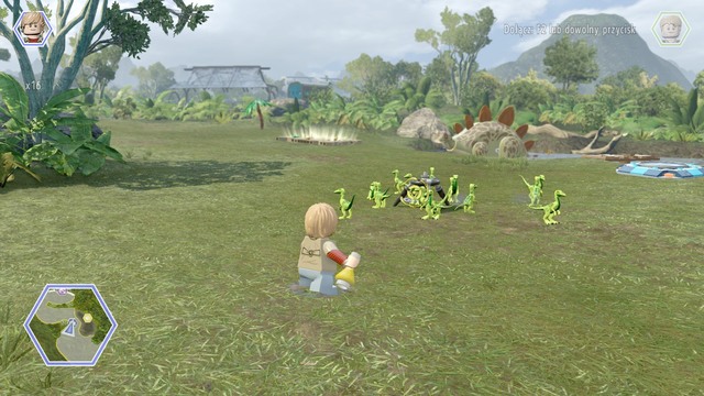 As Eric, walk to the compsognathuses and throw the tyrannosaurus smell at them - Gyrosphere Valley | Jurassic World - secrets in free roam - Jurassic World - secrets in free roam - LEGO Jurassic World Game Guide & Walkthrough