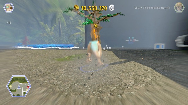 You can collect the second golden brick after completing the race - Indominus Territory | Jurassic World - secrets in free roam - Jurassic World - secrets in free roam - LEGO Jurassic World Game Guide & Walkthrough