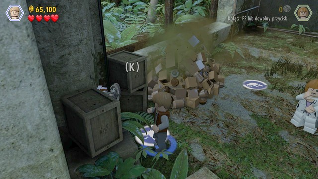 At the end of the path, there is a pile of feces so, dive into it, as Owen and use the bricks to build a climbing wall - Out of Bounds | Jurassic World - walkthrough - Jurassic World - walkthrough - LEGO Jurassic World Game Guide & Walkthrough