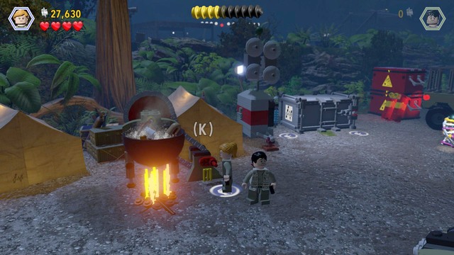 The toadstool can be found in the boiling cauldron in the middle - InGen Arrival | Jurassic Park - The Lost World - walkthrough - Jurassic Park - The Lost World - walkthrough - LEGO Jurassic World Game Guide & Walkthrough