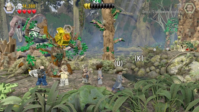 During the fight of the spinosaurus with the tyrannosaur, approach Grant and pull him out - Spinosaurus | Jurassic Park III - walkthrough - Jurassic Park III - walkthrough - LEGO Jurassic World Game Guide & Walkthrough