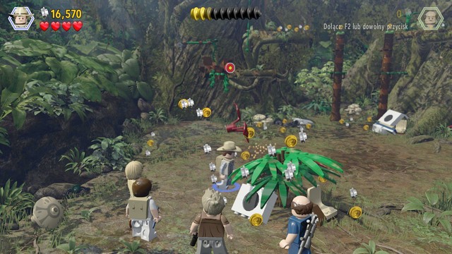 Switch to Udesky and shoot at the target shown in the screenshot Then, switch to Amanda and take the jump on the bar to get up - Spinosaurus | Jurassic Park III - walkthrough - Jurassic Park III - walkthrough - LEGO Jurassic World Game Guide & Walkthrough