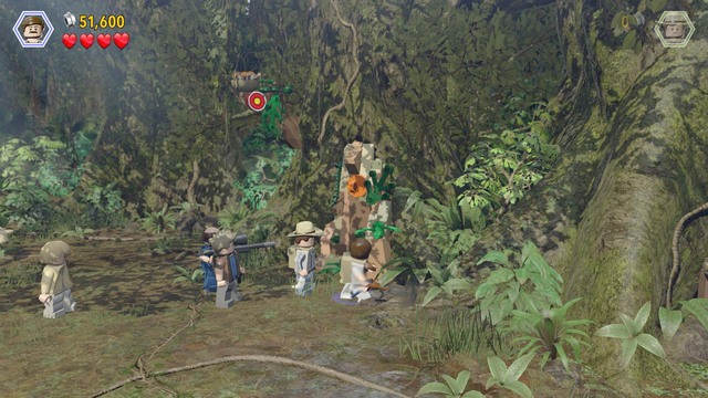 As Grant, approach the blocked passage and cut through the plants next to the tree trunk - Spinosaurus | Jurassic Park III - walkthrough - Jurassic Park III - walkthrough - LEGO Jurassic World Game Guide & Walkthrough