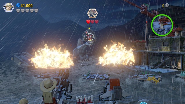 After the explosion, switch back to Paul and build a trampoline with the bricks - Birdcage | Jurassic Park III - walkthrough - Jurassic Park III - walkthrough - LEGO Jurassic World Game Guide & Walkthrough