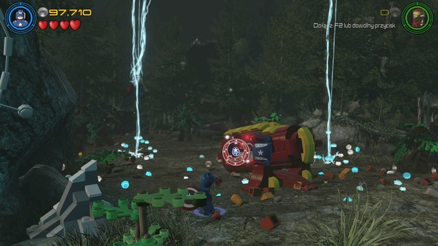 Walk towards the blockade when the new area is unlocked and scan your surroundings as Iron Man - Shakespeare in the Park - Walkthrough - LEGO Marvels Avengers - Game Guide and Walkthrough