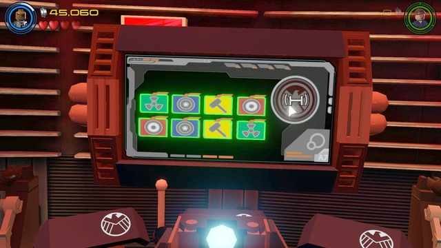 Use bricks to create the second part of the mechanism, then walk inside and activate the system - Helicarrier Havoc - Walkthrough - LEGO Marvels Avengers - Game Guide and Walkthrough