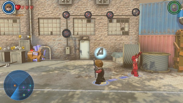 Walk as Hawkeye to the right side of the location and shoot five handles shown on the picture - Characters - South Africa - secrets - LEGO Marvels Avengers - Game Guide and Walkthrough