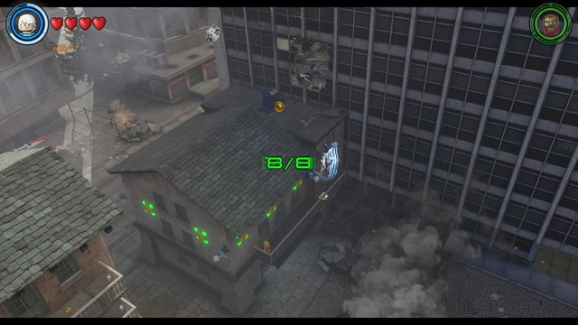 As Quicksilver use the platform and gain speed to activate all the switches and open the container on the roof in which you will find character token - Spitfire - Characters - Sokovia - secrets - LEGO Marvels Avengers - Game Guide and Walkthrough