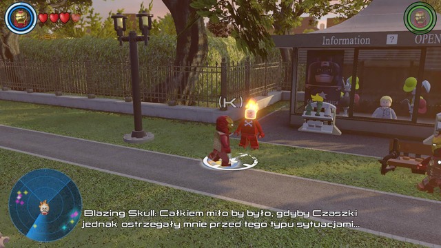 Speak with Blazing Skull who is standing on the right side of the location and take the mission from him - Side missions - Washington - secrets - LEGO Marvels Avengers - Game Guide and Walkthrough