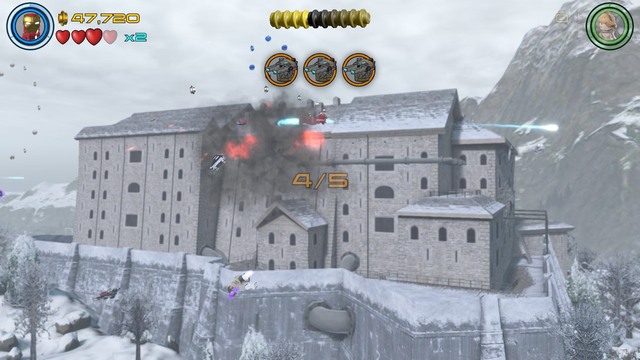 You will get seventh Minikit when you will control Iron Man during the attack on the fortress - Minikits - Struck Off the List - secrets - LEGO Marvels Avengers - Game Guide and Walkthrough