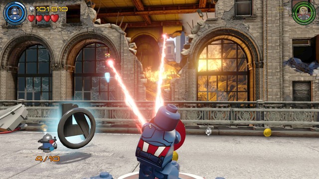 You will get the last Minikit after destroying few incoming Chitauri vehicles - Minikits - Avengers Assemble - secrets - LEGO Marvels Avengers - Game Guide and Walkthrough