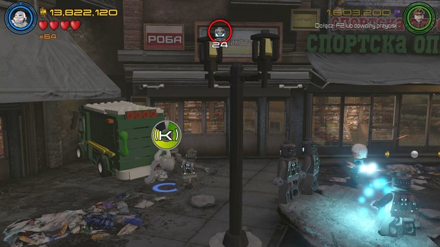 Walk towards the green truck and pull out the back door by using Hulk or Ultron - Minikits - Rise of Ultron - secrets - LEGO Marvels Avengers - Game Guide and Walkthrough